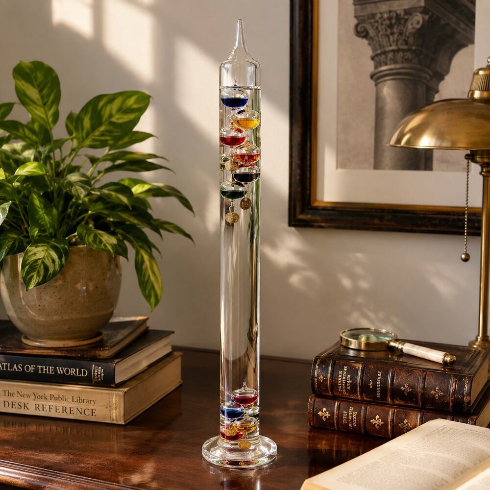 24” Galileo Thermometer Handmade Germany Glass Weather Instrument
